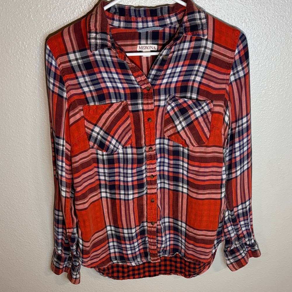 Merona Vibrant Plaid Shirt -130sku